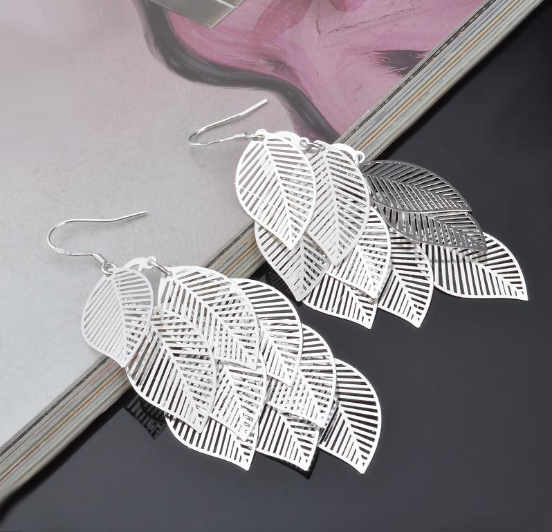 

New 2020 Fashion Bohemian Long Earrings Unique Natural True Leaves Large Earrings Female Senior Earrings Gift