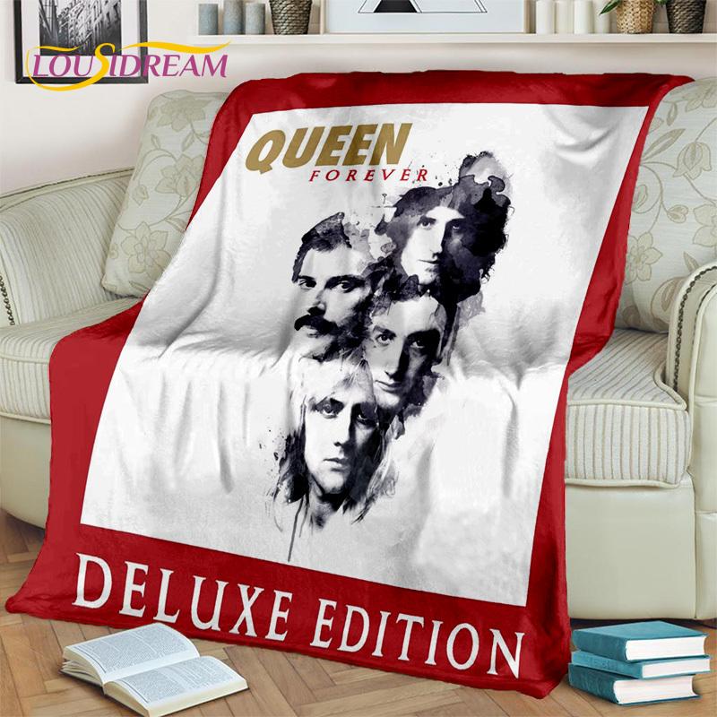 Queen-Rock-Band 3D Freddie Mercury Blanket,Soft Throw Blanket for Home Bedroom Bed Sofa Picnic Travel Office Cover Blanket Kids