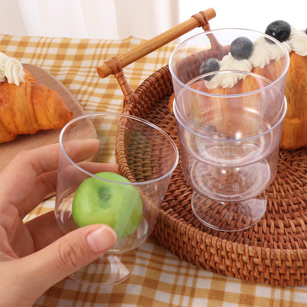 20pcs Party Supplies Plastic Disposable Dessert Cup Hard Durable Disposable Goblet Transparent Cupcake Cup Party