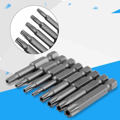 Set di 8 punte per cacciavite magnetico a stella con codolo esagonale da 1/4\\\" T8-T40, lunghezza 50 mm, in acciaio