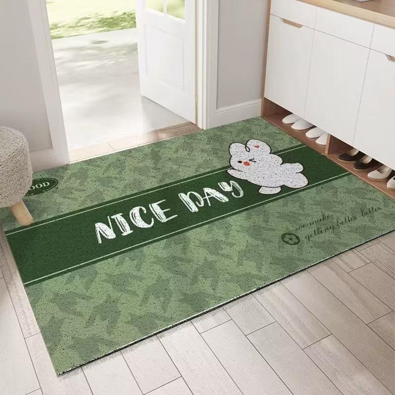 Entrance Doormat Panda Rabbit Pattern Room Decoration Carpet Living Room Wear-resistant Dirt Resistant Rug Home Decoration