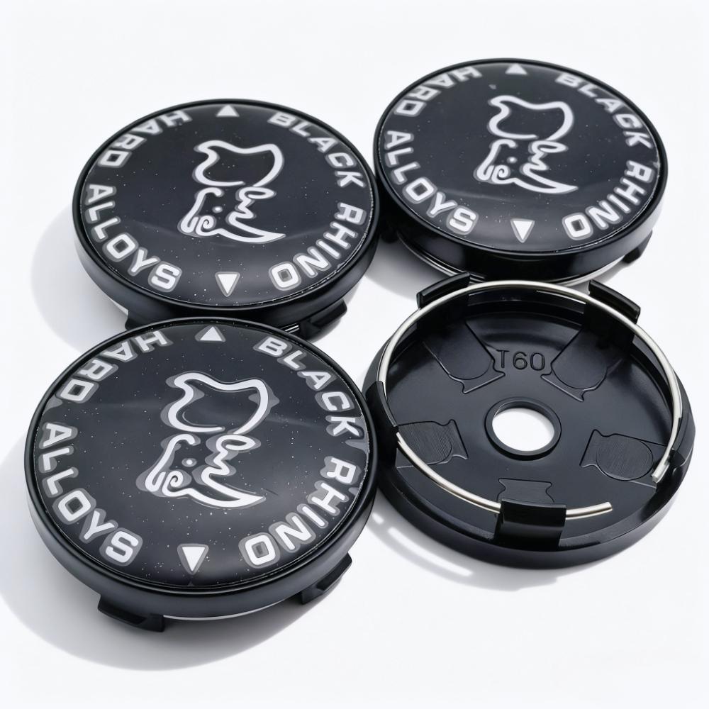 

4pcs Black Rhino Logo Emblem Badge Car Wheel Center Caps 60MM 56MM Wheels Hub Cap Rim Hubcaps Dust Cover Replace Car Accessories Black Rhino Badge&4pcs T60 Wheel Caps