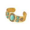Turquoise Retro Court Style Open Bangle for Women, Japanese and Korean INS Inspired, Chic Niche Design