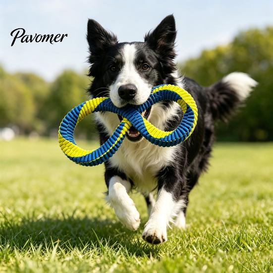 Interactive Training Toys for Dogs Dog Tug Toy, Nylon 8-Shaped Chew Teeth Cleaning Dental Chewing Rope Aggressive Chewers, Outdoor Training,