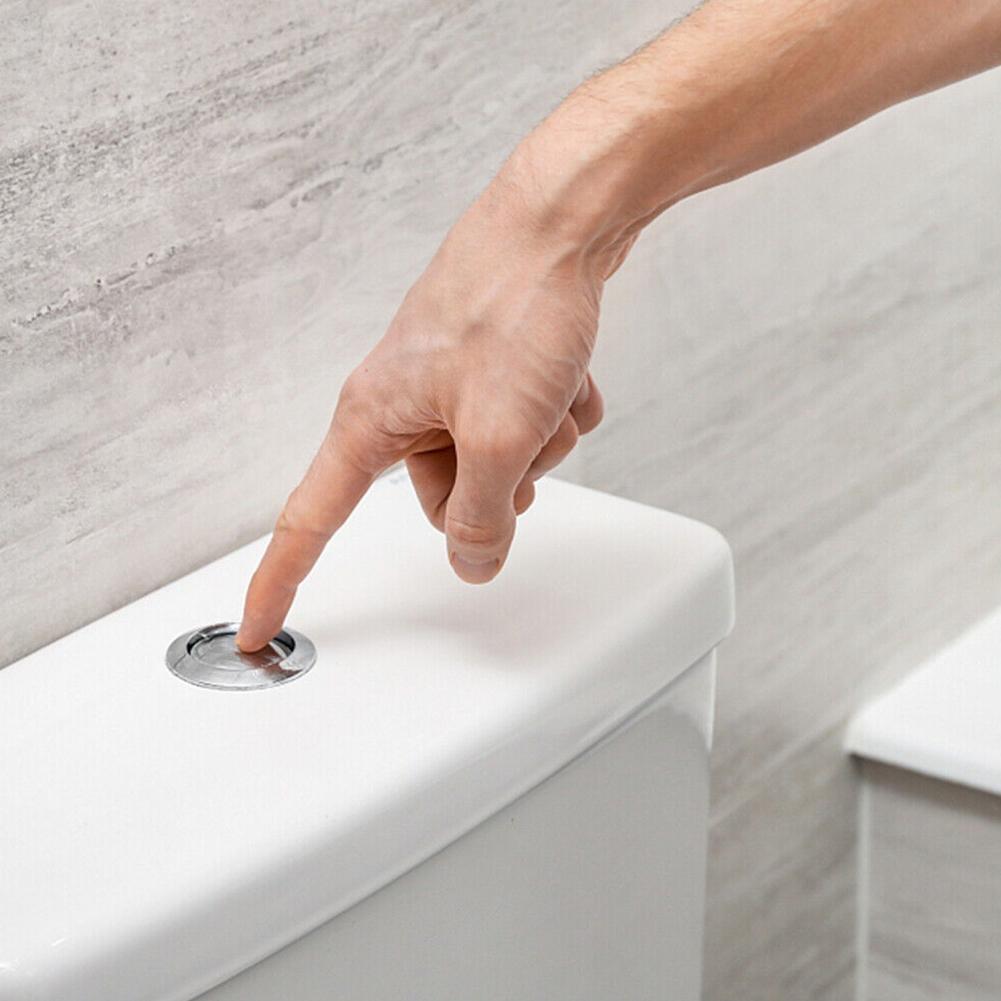 Button Bathrooms 38mm ABS Bathroom Toilet Push Silver