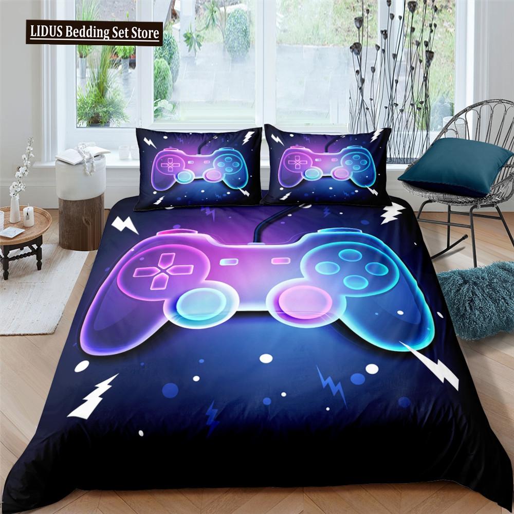 3D Printed Game Bedding Set Adults Teens Gamer Queen King Full Single Size Polyester Duvet Cover Set With Pillowcase Bedclothes