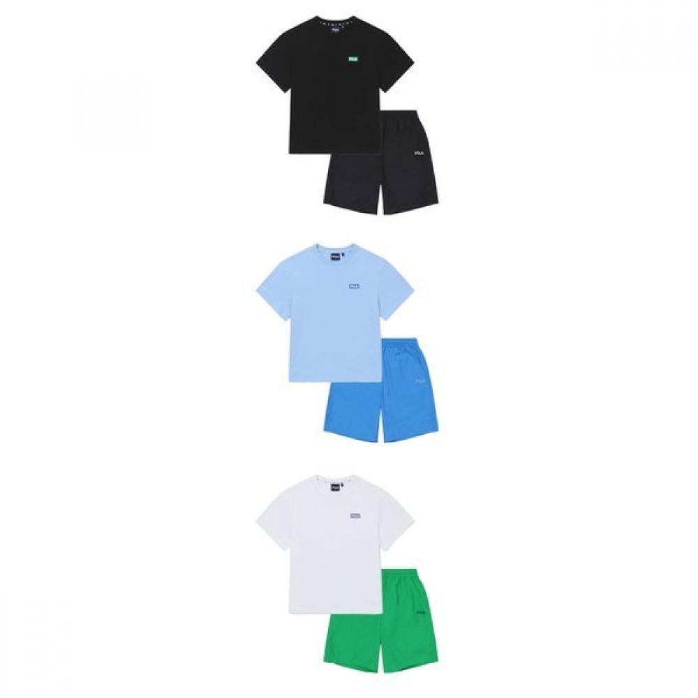 

Fila Kids 25ss New ShorT Sleeve T shirT ShorTs seT BLK (black)/130