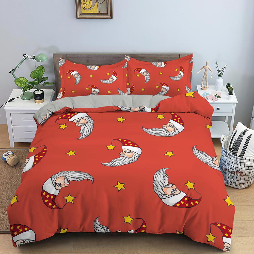 3D Merry Christmas White Bedding Sets XMAS Duvet/Quilt Cover Set Comforter Cover King Queen Full Twin Red Bow Beige