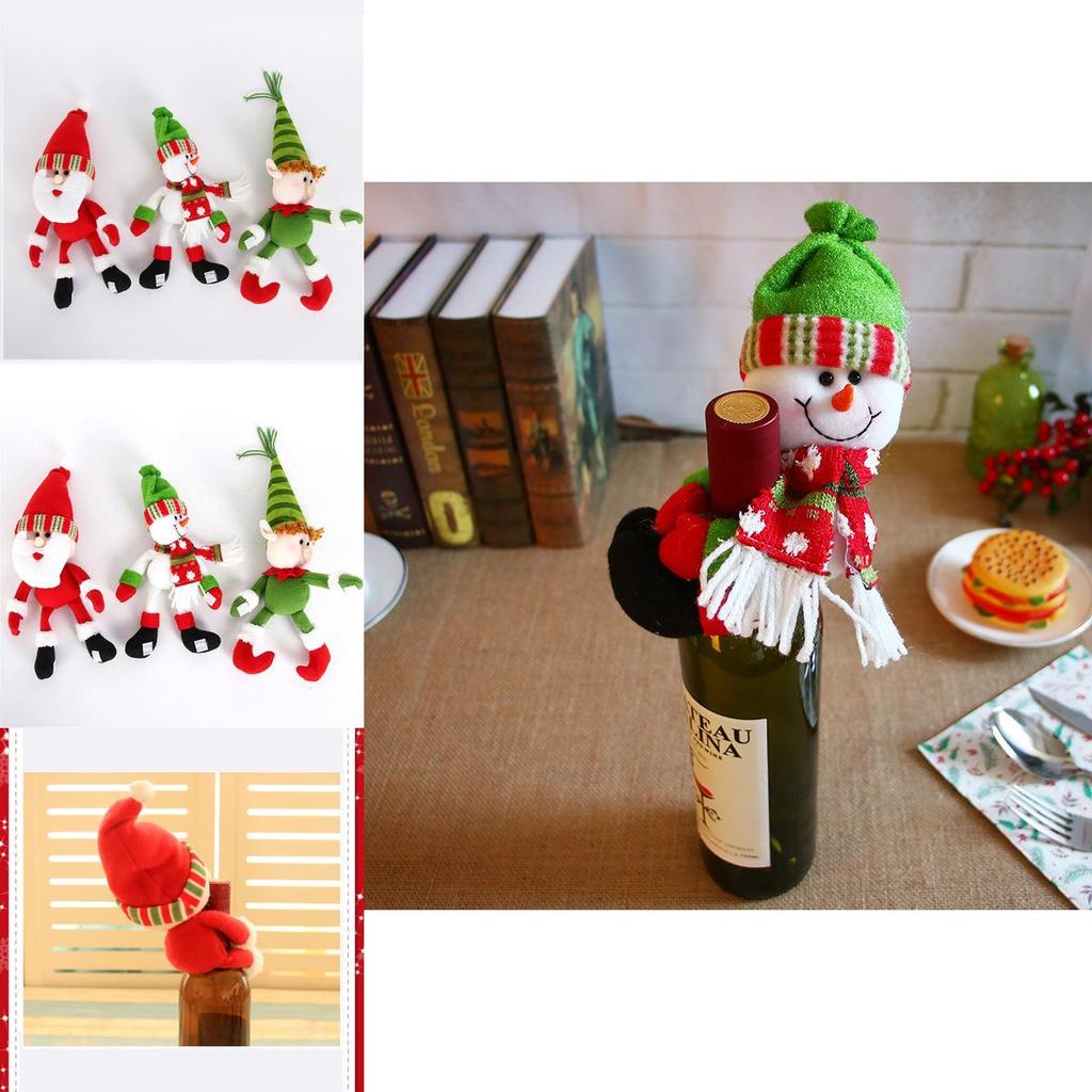 Vielseitige Weihnachts-Flaschenüberzüge mit Santa-, Schneemann- und Elfen-Designs