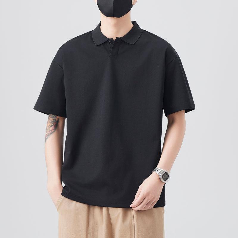 Mens Summer Updated Relaxed Fit Short-sleeved POLO Blouse Mens Lapel Thin Short T-top