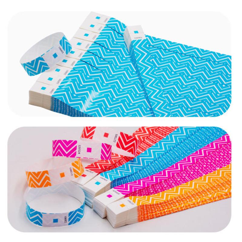 50/100 Pièces Bracelets en Papier à Rayures Néon Imperméables Fluorescents Jetables de Sécurité Pour Concerts, Fêtes, Événements