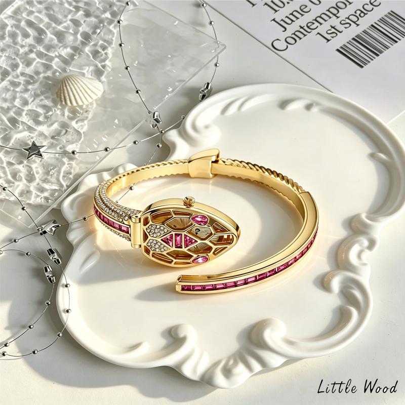 LITTLE WOOD Nuovo Braccialetto da Donna Stile Serpente Orologio da Polso Donna Orologio al Quarzo Accessori di Moda Unici Regalo per Donne