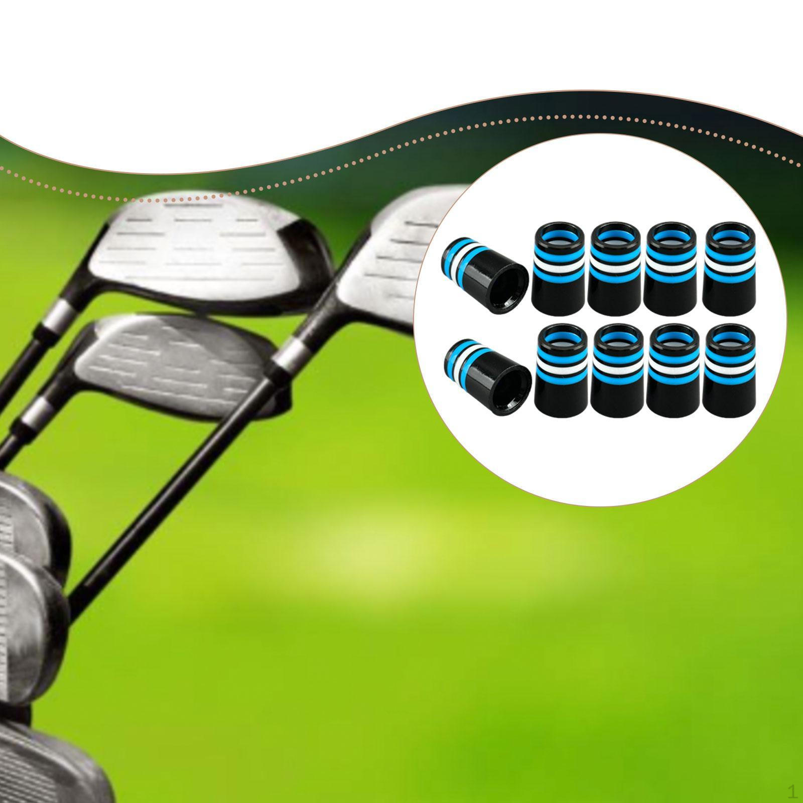 10 Pieces Golf Club Ferrules 370 Shaft Covers, Premium Replacement Durability Portable, Blue White