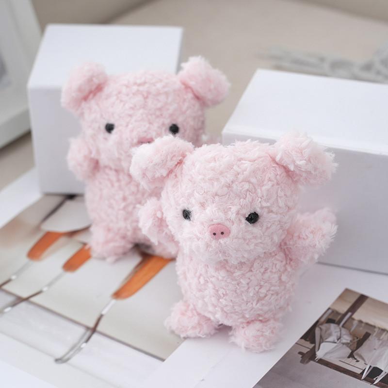 Adorable Pink Plush Pig Keychain Cute Stuffed Toy Key Holder For Couples And Friends