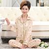 Spring and autumn imitation cotton pajamas women's medium and old long-sleeved simple and generous temperament loungewear mother-in-law suit