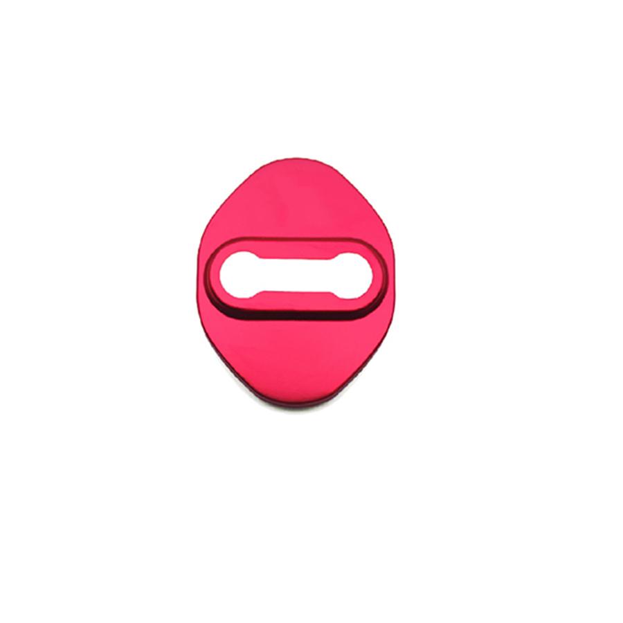 Red Accessories Car Stainless Steel Door Lock Protector Cover Fits For Hyundai