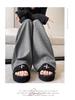 Women's High-Waist Black Polka Dot Lace Trim Wide-Leg Sporty Pants for Spring