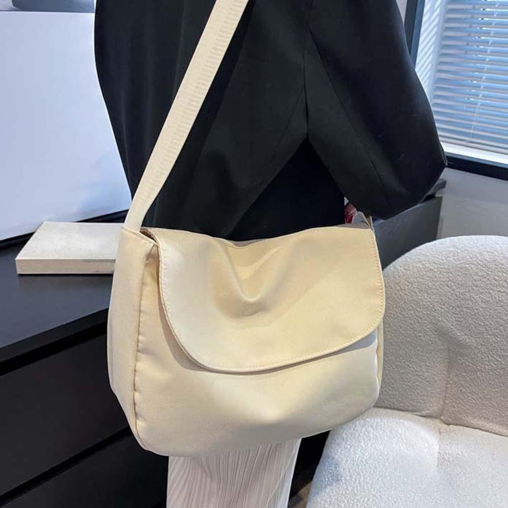 Soft Large Capacity Shoulder Bag Adjustable Strap Women Messenger Pouch Nylon Square Bag  Men