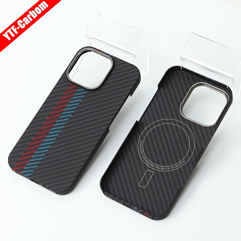 YTF-Carbon for iPhone16Promax Carbon Fiber Mobile Phone Case Aramid Fiber Magnetic 16Pro Protective Case Business 16plus