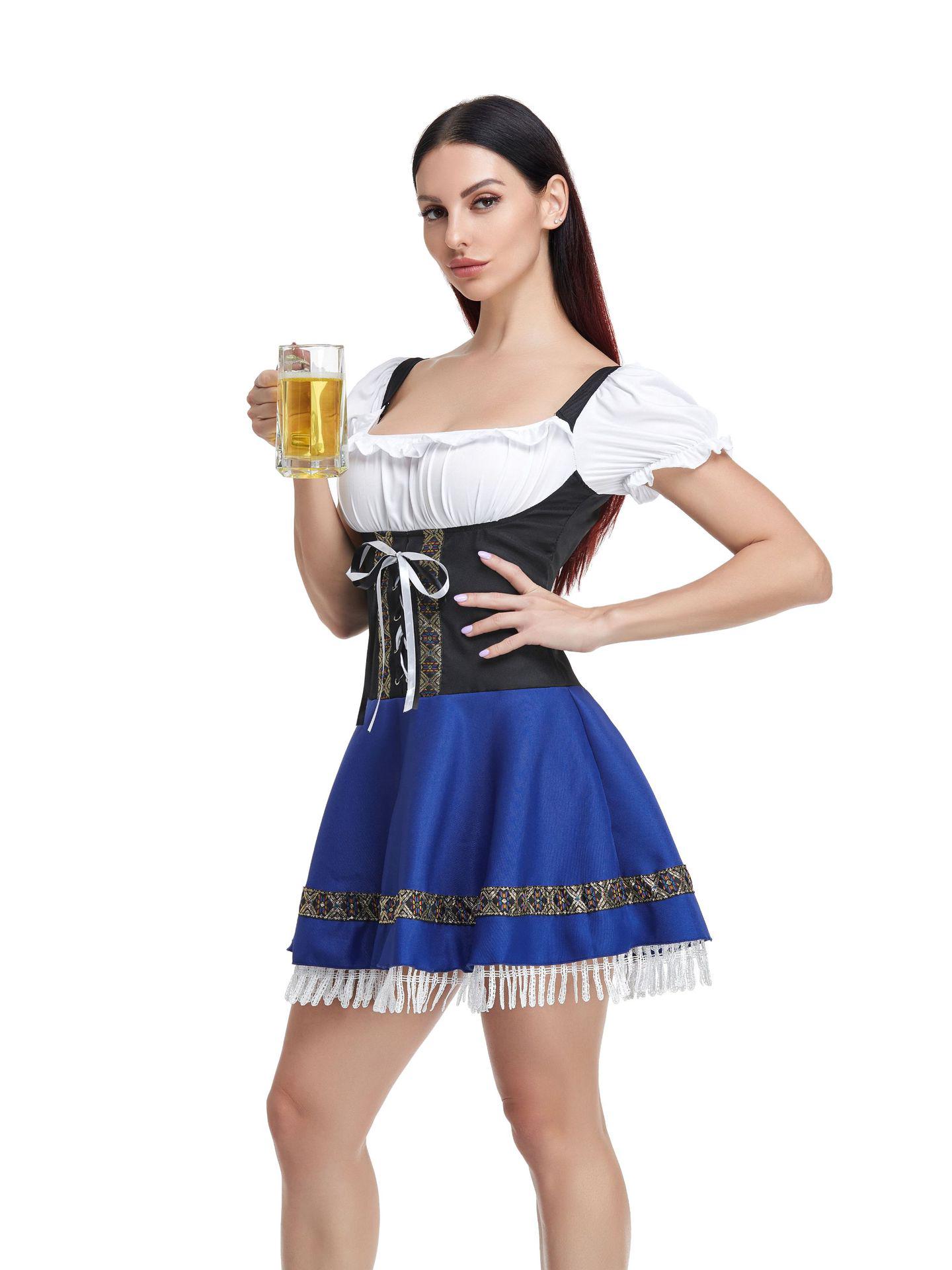 

Октоберфест Дирндль: Сексуальный костюм горничной на Хэллоуин, мини-платье для официантки бара L как