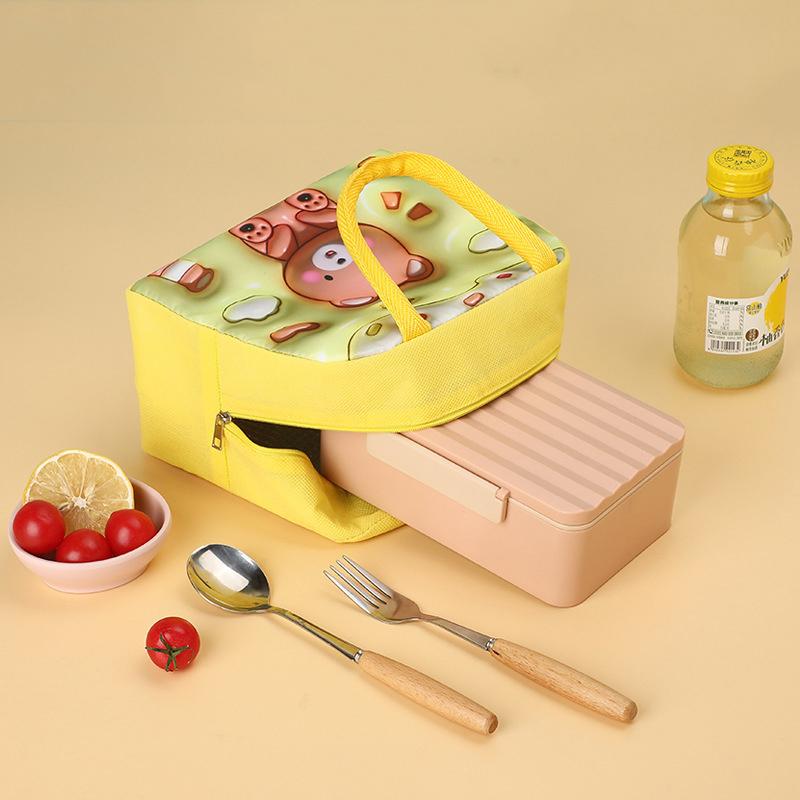 Tegneserie Barn Barn Bento Pose Oxford Aluminiumfolie Termiske Poser For Jenter Isolering Vanntett Matboks Skole Kontor Piknik