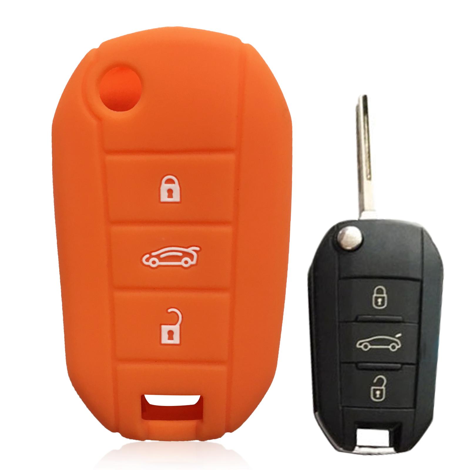 

Silicone Car Key Case Fob For Opel Corsa D F A E Grandland X Crossland Combo Cap For Citroen C4 Cactus C5 Aircross Berlingo fob помаранчевий