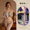 Sexy Dessous Retro Bauchtasche Bestickte Schnürung Verführung Damen Uniform Set Flirt Lingerie