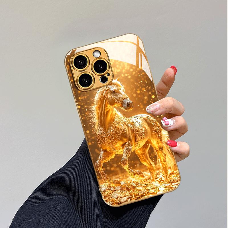 Luxurious Exquisite Horse Phone Case for Iphone 17 Pro Max Cover Built-in Glass for iPhone 17 16 15 14 13 12 Pm Pro Plus