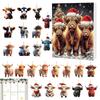 HighlandCow Christmas Advent Calendar Christmas Ornaments 2025 Cute Christmas Countdown Calendar Gift New Year Decoration