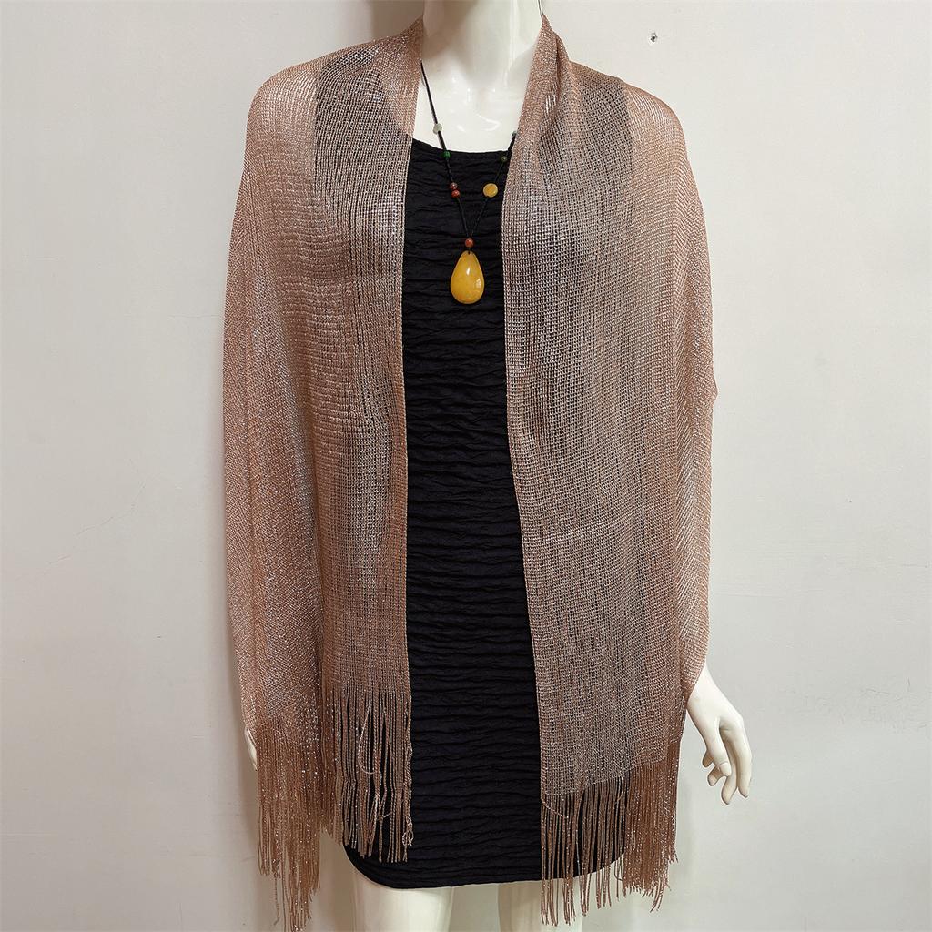 Rayon Scarf, Gold And Silver Silk Flat Scarf, Thin Shawl, Bag Head Scarf, Polyester Scarf, Multi-Color.