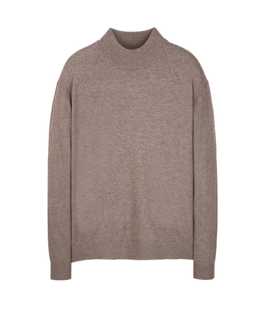 IL CORSO Cashmere Blend Mock Neck Knit Brown