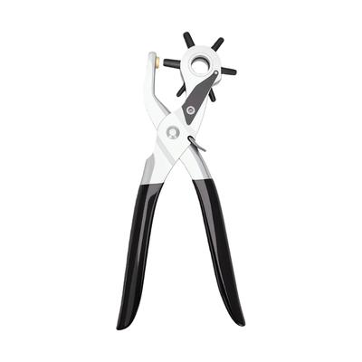 Ergonomic Handle Revolving Hole Puncher Pliers 6 Hole Size Heavy Duty Leather Puncher Pliers Tool for Leather Paper