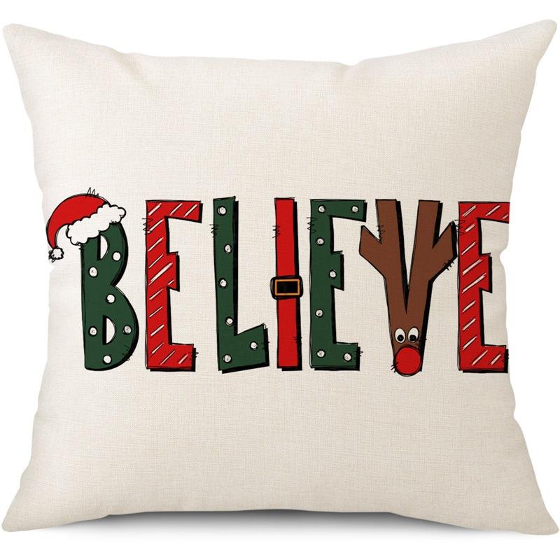 45cm Merry Christmas Cushion Cover Pillowcase 2025 Christmas Decorations for Home Ornament Happy New Year Christmas Decor 2026