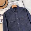 Unisex Washed Denim Long-Sleeve Loose Shirt, Casual Spring/Autumn Outerwear