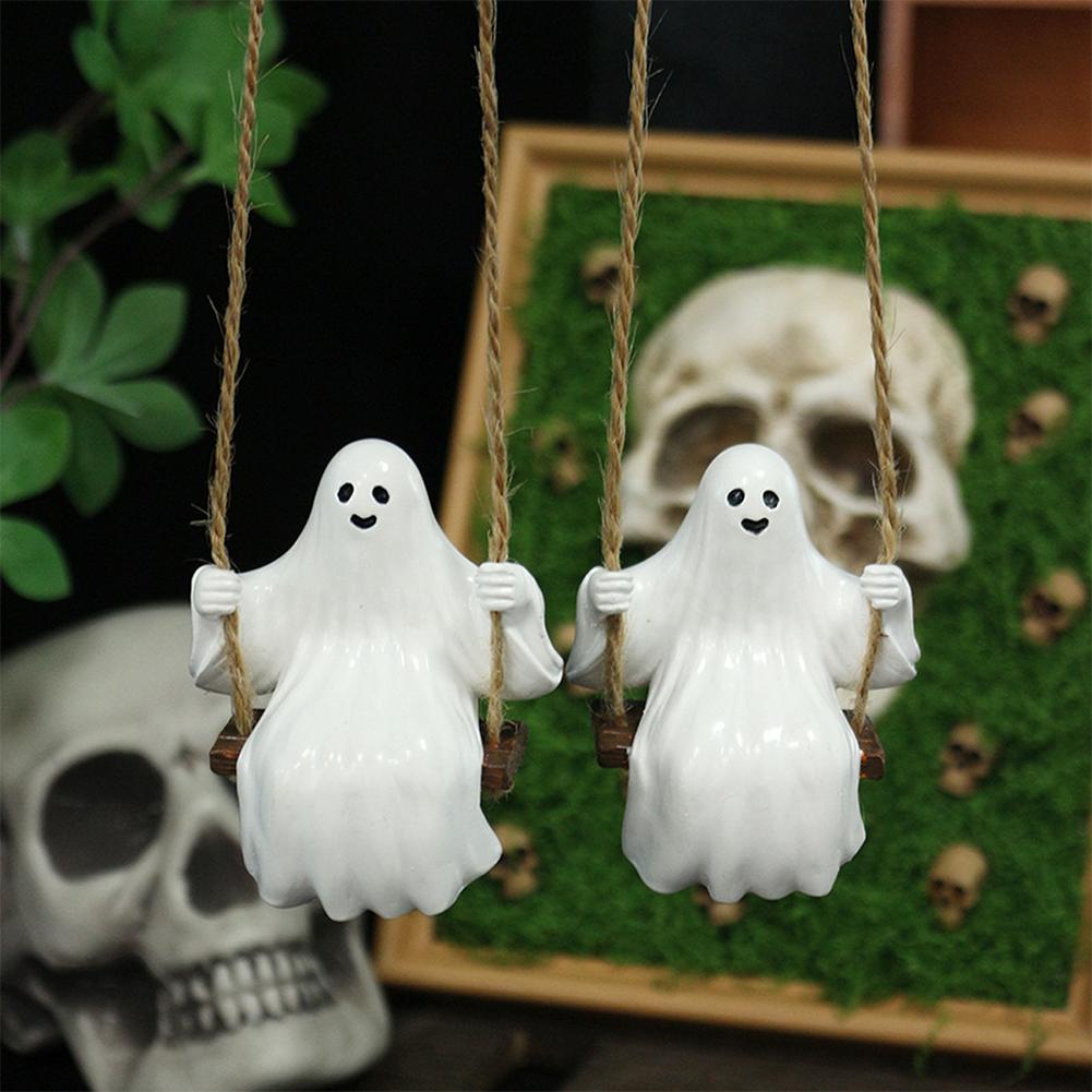 2025 Halloween Ghost Figurine Decoration  Couple Ghost Swing Statue Outdoor Courtyard Home Halloween Atmosphere Decoration