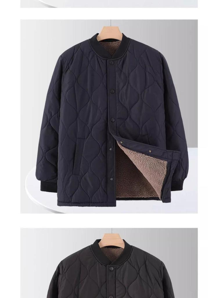 Woodpecker Men's Warm Plus Velvet Thickened Winter Jacket for Middle-Aged and Elderly