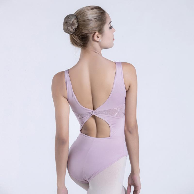 

Женский трико для балета с жаккардовым узором и открытой спиной - Облегающий танцевальный жилет для взрослых XL светло-фиолетовый