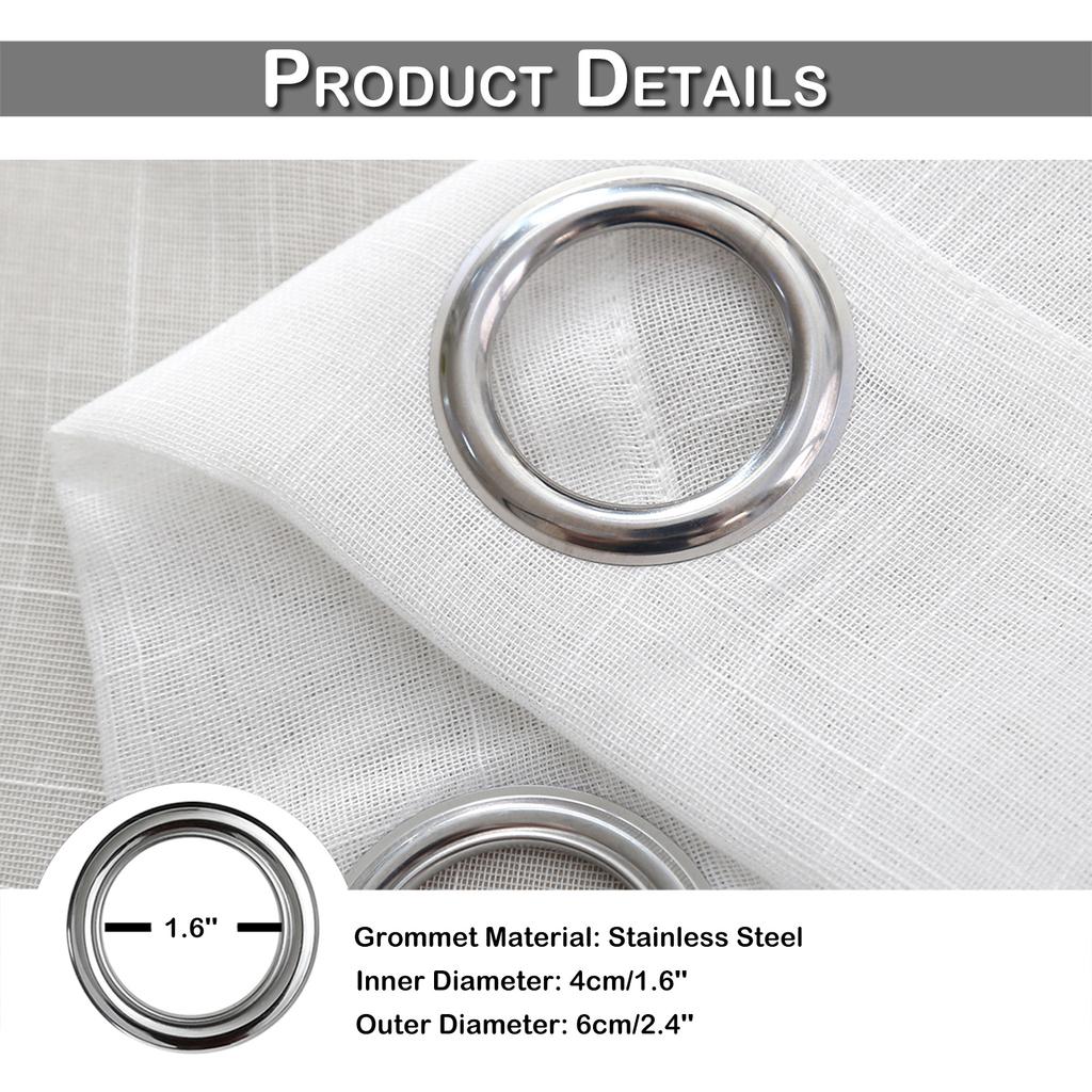 1/2 Panel Outdoor Wasserdicht Leinenstruktur Transparente Vorhänge Voile Vorhang Gartenvorhänge für Terrasse Veranda Pergola Pavillon Heimdeko