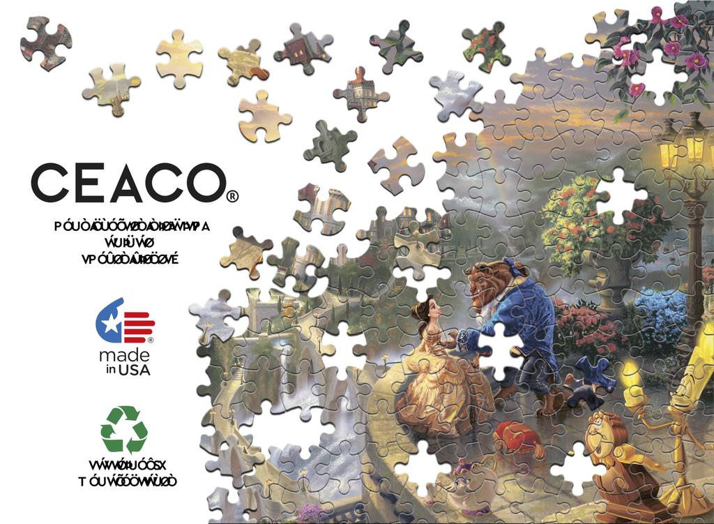 Ceaco - Disney - Thomas Kinkade - Beauty and the Beast In Love - 1000 Piece Jigsaw Puzzle for Adults - A Challenging Puzzle Perfect for Game Night