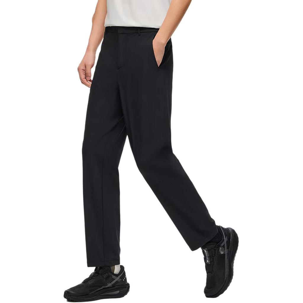 Anta Comfortable Simple Versatile Solid Color Straight Leg Zipper Mid Rise Sports Pants Men Bottoms Basic-Black 152530503-1