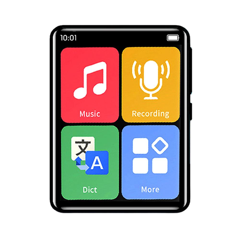 

Портативный MP3-плеер с 2-дюймовым экраном, BT 5.0, сенсорный экран, музыкальный плеер с динамиками, поддержка FM-радио, записи, электронной книги чёрный