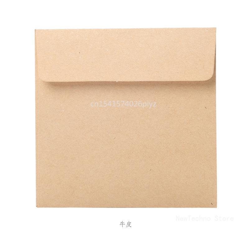 10Pcs Candy Color Kraft Square Mini Blank Envelopes for Membership Card Small Greeting Card Storage Paper Envelopes 10*10cm