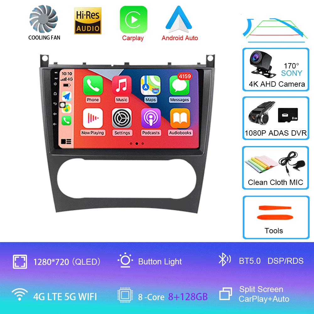 Pentru Mercedes/Benz/CLK/W203/W209/W219 W169 A160 C180 C200 Navigație GPS Player video Auto Radio 8+128G Android 14 Video pentru mașină