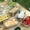 Stainless Steel Rectangular Container for Leftover Stackable Food Storage Bowl with Lid Multipurpose Lunch Holder
