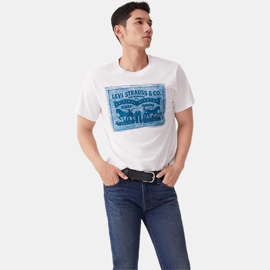 Levis Loose Fit Printed Casual Short Sleeve T-Shirt Men Tops White 16143-1572