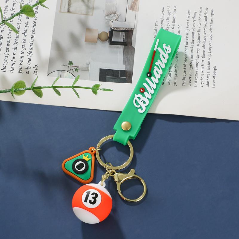Creative Billiard Pool Keychain Table Ball Key Ring Lucky Black Key Chain 25Mm Resin Ball Jewelry Gift