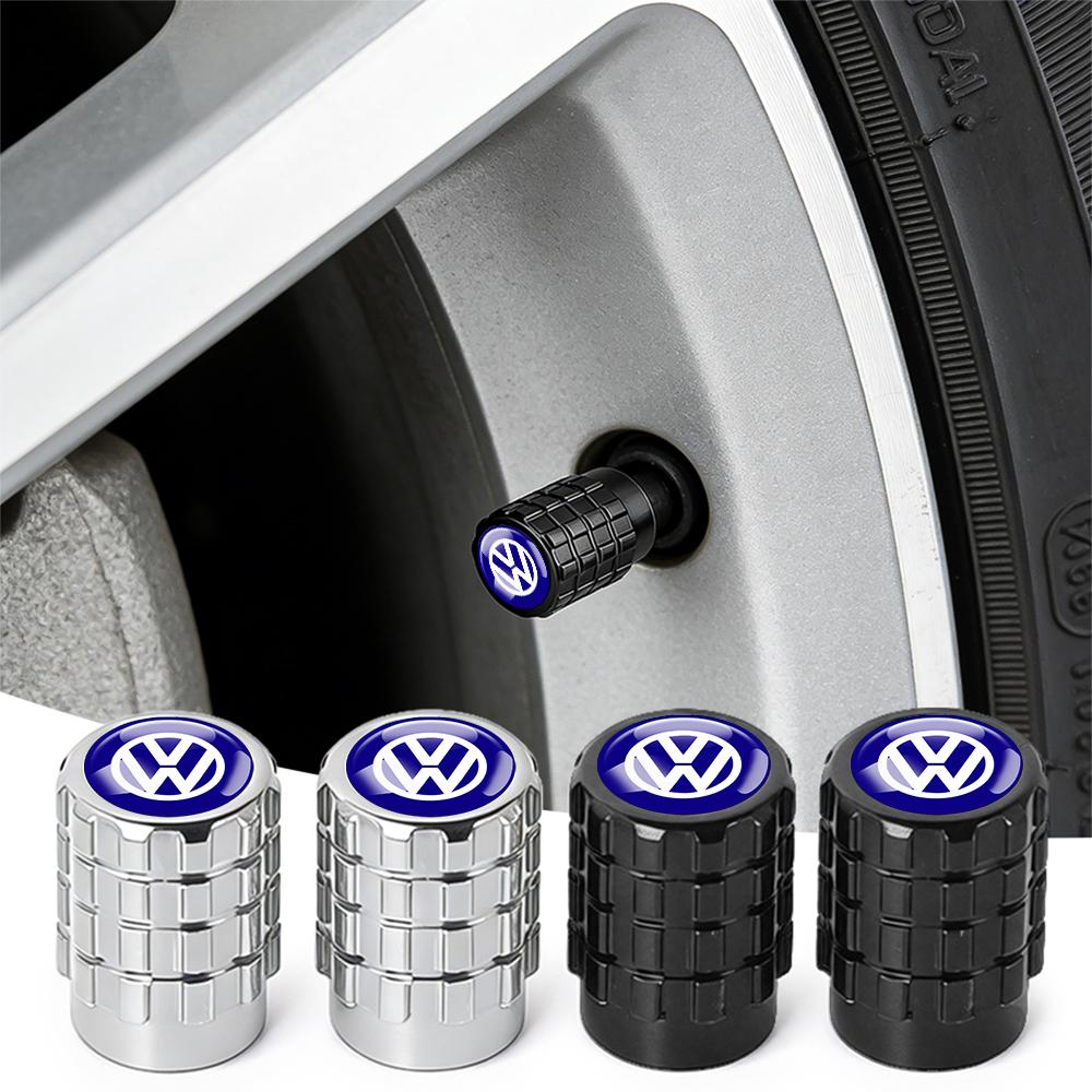 SVLHP1 4Pcs Aluminum Wheel Tire Valve Caps Dust Stem Cover Badge For Volkswagen GTI Golf Polo 6 7 Passat VW CC Tiguan T-ROC Jetta Taigo