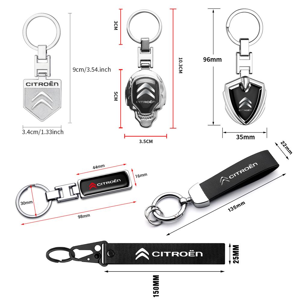 Metal/Leather Keychain Hand-Woven Key Rope Key Ring Key Holder For Citroen C1 C2 C3 C4 Saxo C4L C5 C6 C8 Xsara Picasso Berlingo