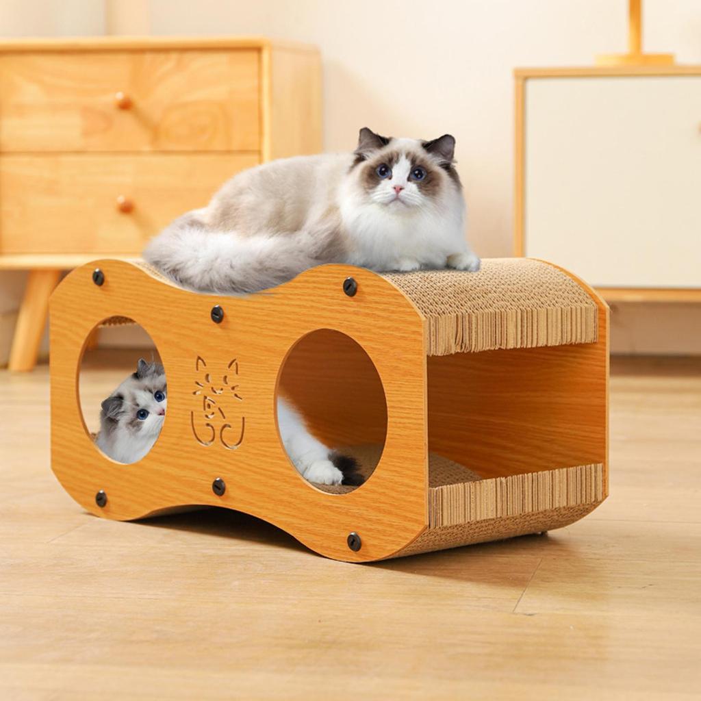 Scratching Pad Cat Scratcher Lounge Claw Toy Corrugated Cardboard Tunnel for