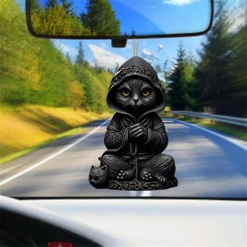 

Cute Cartoon Black Cat Car Ornament Perfect For Halloween Decorative Car Accessories